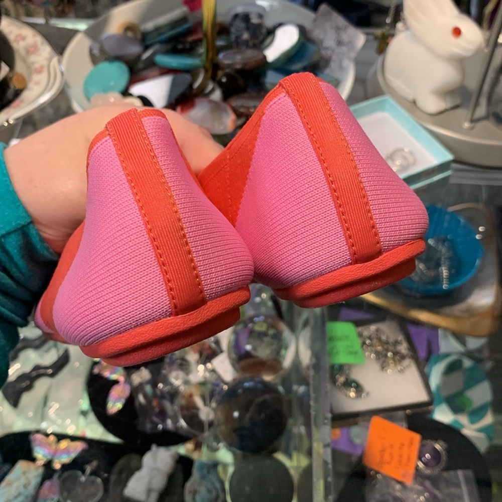 Skechers love triangle NEW slip ons flats Cleo red pink - Picture 4 of 4